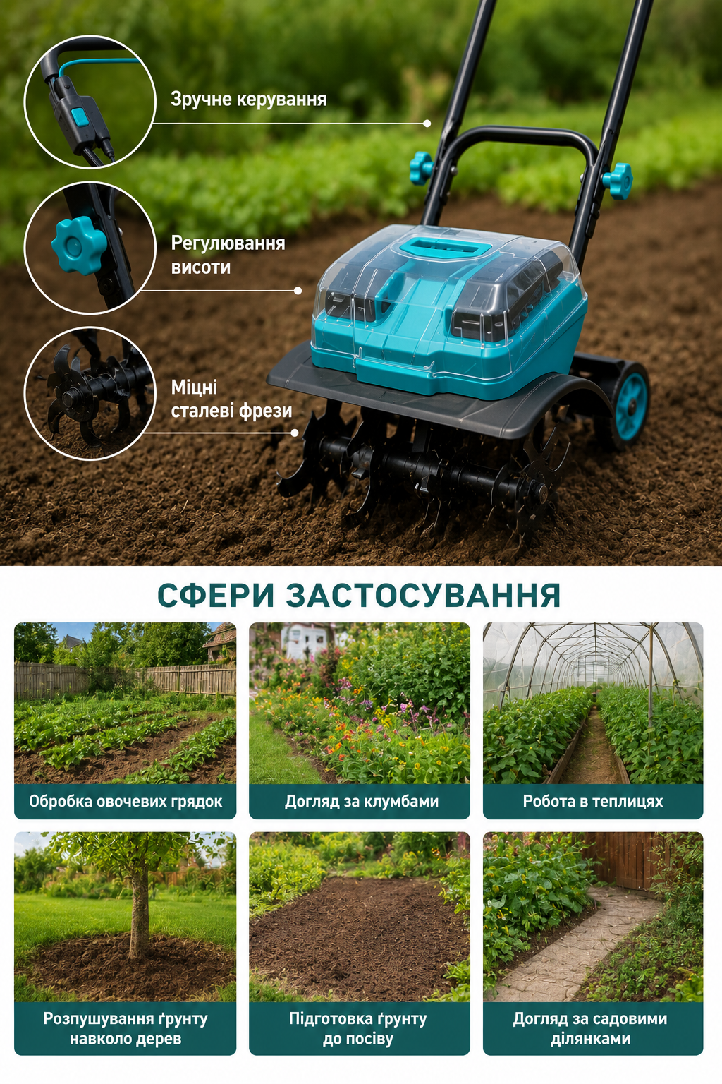Сфери застосування культиватора